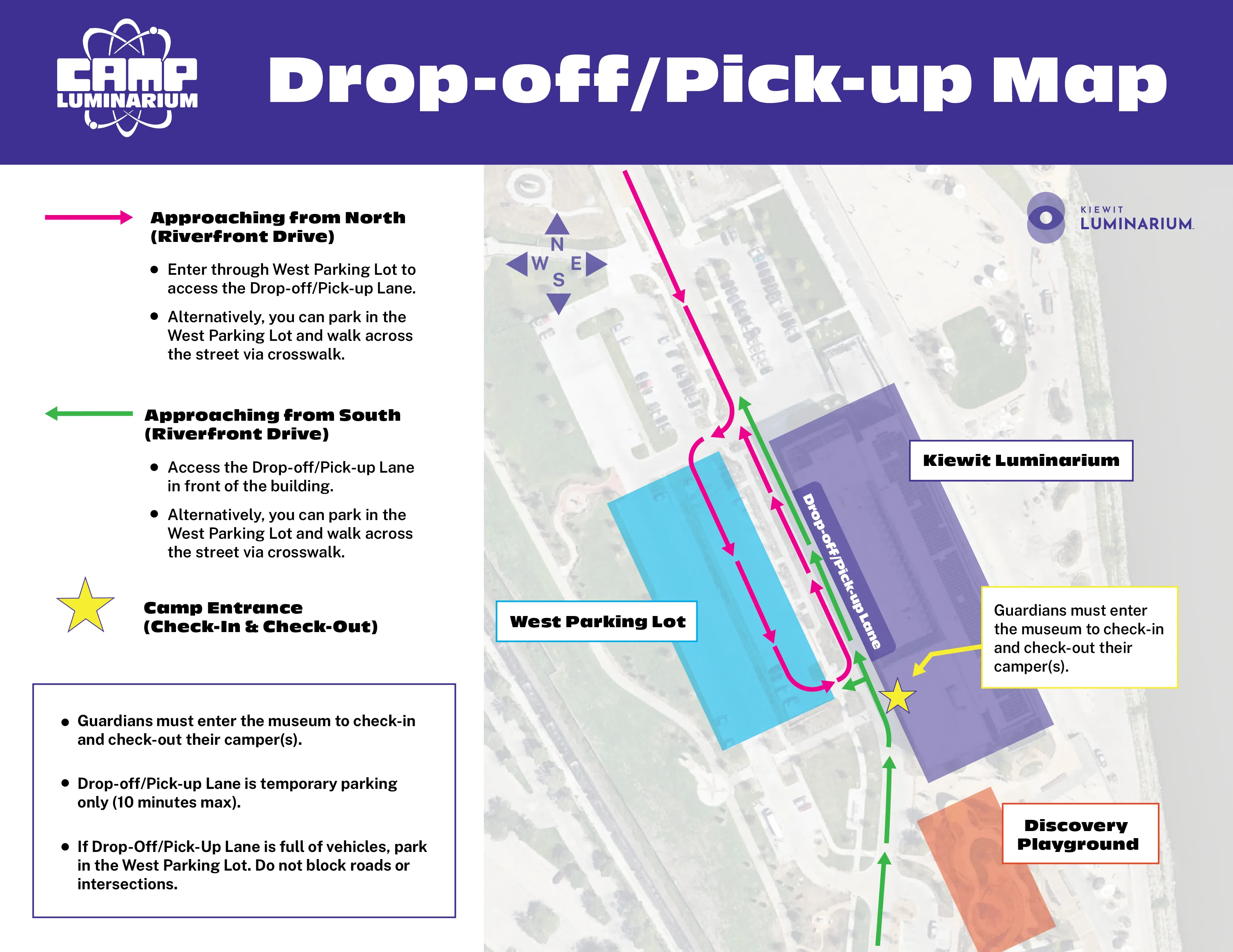 Camp Luminarium Parking Map